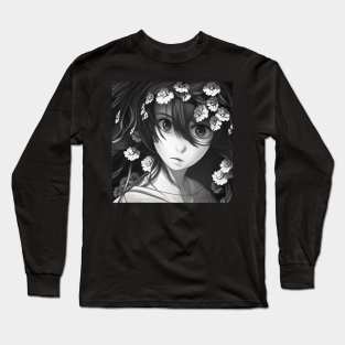 Girl with flowers Long Sleeve T-Shirt